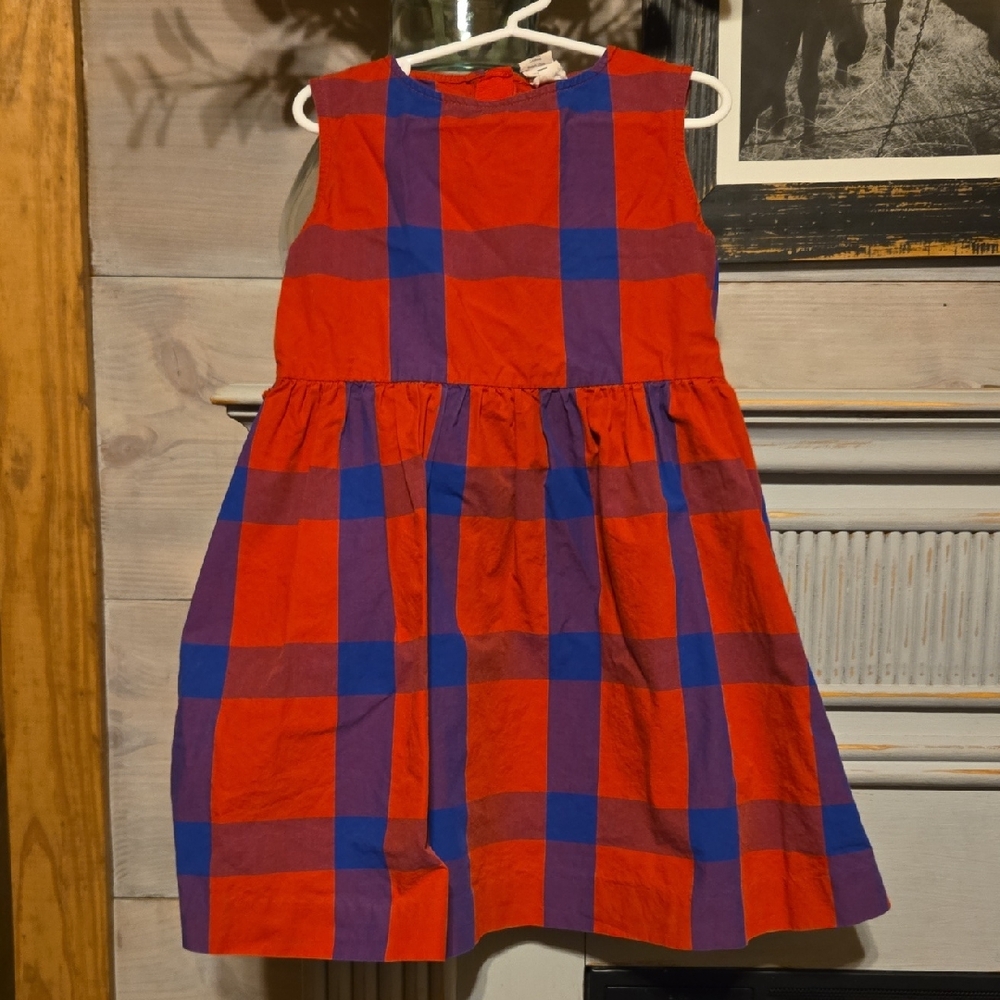 Crewcuts Vibrant Red and Blue Checkered Dress